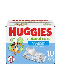 Buy Natural Care Refreshing Baby Wipes, Hypoallergenic, Scented, 10 Flip-Top Packs (560 Wipes Total), Packaging May Vary in UAE