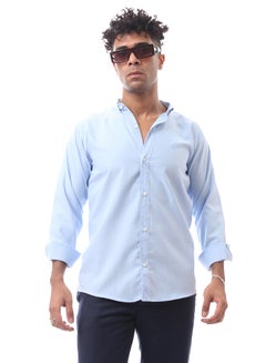 Buy Casual Long Sleeves Sky Blue Birds Eye Shirt in Egypt