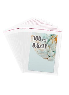 اشتري Self Sealing Cellophane Bags 100 Pcs Clear Resealable Sleeves Bags For 8.5X11 Photo Mats (Bag Size Inches For 8.5X11 Mats) في الامارات