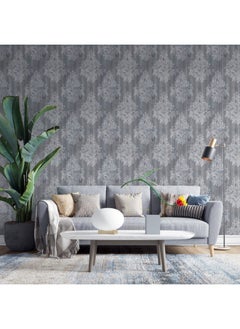 اشتري Light Gray Wide Fabric Wallpaper Covers An Area ​​Up To 4.2Mx3M With Adhesive And Smoothing Tool في مصر