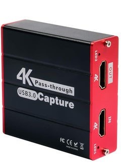 اشتري Capture Card for streaming Recording, USB3.0 HDMI Game Video Capture Card, 4 K HDMI Pass-through, for PS5/PS4/Camera/DSLR/Xbox, Support Windows Mac, Superior Low Latency في الامارات
