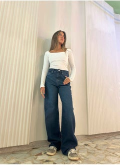 اشتري Wide Leg - Classic Navy Blue Jeans. في مصر