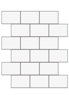 اشتري 10-Sheet White Subway Tiles Peel and Stick Backsplash في الامارات