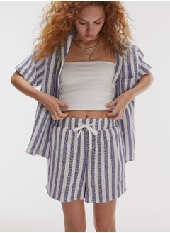 Buy High Waist Striped Shorts in UAE