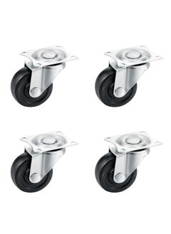 Buy 4-Piece  Rubber Caster Wheel - Black  - 30mm in Saudi Arabia