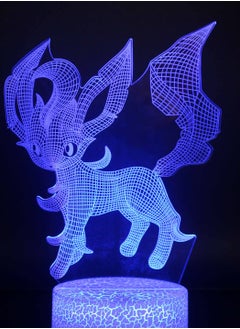 اشتري 3D Illusion Go Pokemon Night Light 16 Color Change Decor Lamp Desk Table Night Light Lamp for Kids Children 16 Color Changing with Remote LEAFEON في الامارات