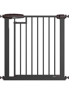Buy Baybee 75-85cm Auto Close Baby Safety Gate For Kids, Extra Tall Baby Fence Barrier Dog Gate With Easy Walk-thru Child Gate, For House, Stairs, Door- Black in UAE