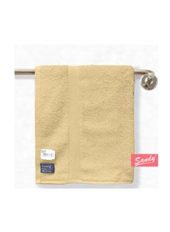 Buy SANDY 100% Cotton Luxury Bath Towel for Hair and face , Eco-Friendly , Super Soft ( 90x50)cm, Light Gold in Saudi Arabia