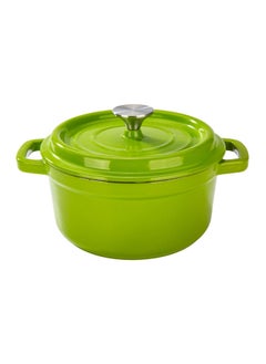 Buy Cast iron cooking pot, Cooking pot, Green, Size 20 Cm in Saudi Arabia