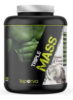 Buy Mass Gainer -Laperva Triple Mass- Cookies and Cream, High Protein-6.1 Lb in Saudi Arabia