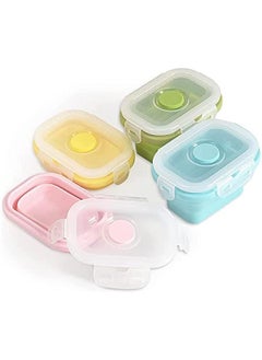 Buy Collapsible Silicone Food Storage Containers with Clip-on Airtight Lids - Set of 4: Space-Saving, Microwave/Fridge/Dishwasher Safe in Saudi Arabia