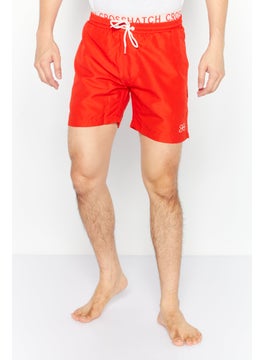 اشتري Men Brand Logo Board Short Swimwear, Red في الامارات