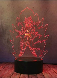 اشتري Anime3D Illusion Lamp New Year Gift Night Light Bedside Table Lamp 16-Color Dimmable with Remote Smart Touch (Color : Dragon Ball Super Saiyan) في الامارات