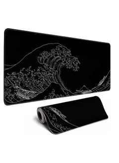 Buy Sea Wave XXL Large Gaming Mouse Pad, Stitched Edges, (800 * 300 * 3mm), Mouse Mat, Smooth Cloth Surface, Non-Slip Rubber Base, Waterproof Mat for Computers in Saudi Arabia