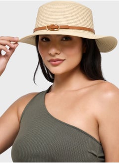 Buy Buckle Detail  Strap Fedora Hat in UAE