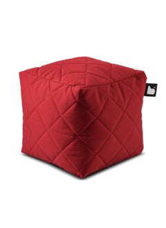 Buy Chair | Quilted Bean Bag Box Polyester - Burgundy in Saudi Arabia