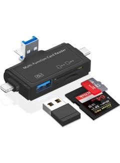 Buy SD Card Reader 7 in 1 Portable OTG USB 3.0 Dual Slot Flash Memory Card Adapter Supports TF SD Micro SD SDXC SDHC for Mac Windows Linux Chrome PC Smartphones Camera Laptop in Saudi Arabia