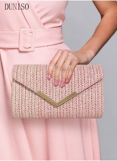 اشتري Women Evening Clutch Crossbody Bag Envelope Handbag Chain Purse for Wedding Formal Cocktail Party Pink في السعودية