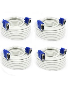 Buy Pack of 4 VGA CABLE 15 METER (MALE/MALE) WHITE COLOR in Saudi Arabia