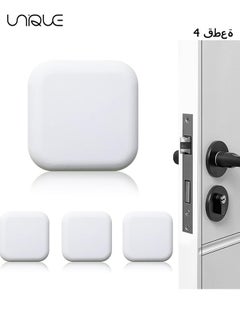 Buy 4PCS Door Stoppers Wall Protector, Silicone Door Knob Guard Wall Shield, Door Handle Bumper Self Adhesive Silencer Soft Rubber Crash Pad for Home Office - White in Saudi Arabia