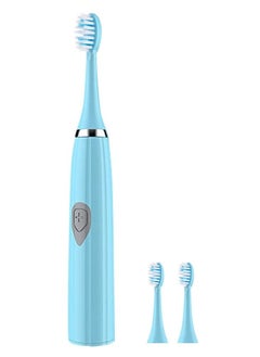 اشتري Electric Toothbrush Sonic Rechargeable Portable Travel Toothbrush Battery Operated with 2x Replacement Brush Heads Blue في الامارات