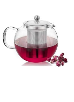 اشتري BLACKSTONE Glass Teapot with Removable Stainless Steel Strainer & Lid suitable for preparing Loose teas, drip-Free, All-in-one TP205-600ML في الامارات