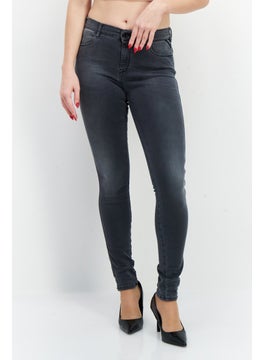 Buy Women Stella Fit Washed Stretchable Jeans, Grey in Saudi Arabia