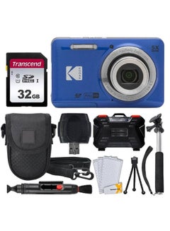 Buy Kodak PIXPRO FZ55 Digital Camera (Blue) + 32GB Memory Card + Point and Shoot Camera Case + Extendable Monopod + Lens Cleaning Pen + LCD Screen Protectors + Table Top Tripod – Ultimate Bundle in UAE