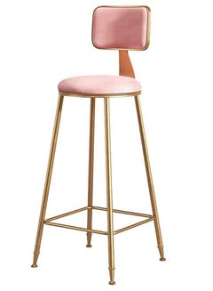 Buy Bar Stool,Bar Chair High Chair Modern Dining Chair with Backs Upholstered Counter Height Stools Bar Chairs with Sturdy Steel for Kitchen Pub Party(Pink) in Saudi Arabia
