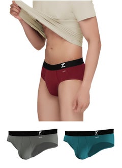 اشتري Pack of 3 Aero Anti-bacterial Odour-free cotton Solid Men Brief في الامارات