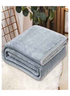 اشتري Plain Velvet Blanket for Air Conditioning and Winter Bliss - Ideal for Home, Travel, and More (200x230cm) في الامارات