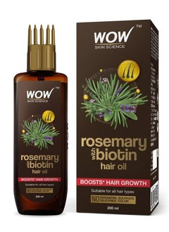 Buy Wow Skin Science Rosemary with Biotin Hair Oil 200ml in Saudi Arabia