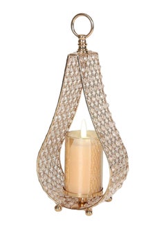 اشتري Sorema Candle Holder, Gold & Clear– 19x50 cm في الامارات