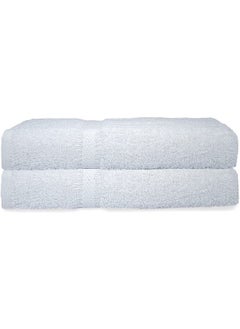 اشتري Premium 100% Cotton Towels, For Everyday Use, Ultra Soft, Highly Absorbent, Luxurious 2-piece bath size towel set 360gsm (70x130), White في الامارات