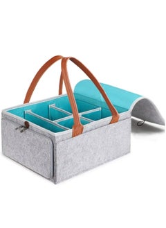 اشتري Baby Diaper Caddy Organizer Tote Bag Portable Nursery Essentials Storage Basket Bin Portable Traveling Organizer Foldable Felt Storage Bag في الامارات