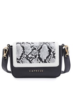 Buy Caprese Ellis Snakeskin print Black Faux Leather Small Sling Bag in UAE