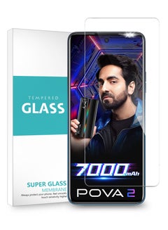 Buy Tempered Pro Plus Glass Screen Protector For Tecno Pova 2 Clear in Saudi Arabia