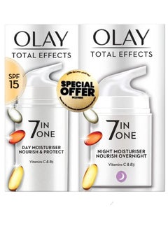 Buy Olay Total Effects Moisturiser Day and Night Cream (50 ml ea) in UAE