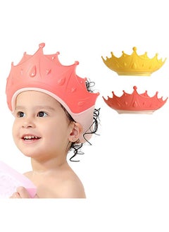 Buy Baby Shower Cap,2 Pcs Adjustable Kids Ear Protective Shower Cap,Protect Eye Ear Waterproof Shampoo Cap Bathing Hat for Baby Toddler Kids (Pink+Yellow) in Saudi Arabia