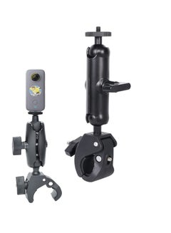 Buy Motorcycle Mount for Insta360 One X3 , One X2 ,One RS,One R,GoPro Hero, Double Ball Handlebar Mount for Action Camera (Black) in UAE