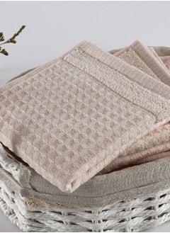 اشتري Spa Waffle Terry Reversible Face Towel, Rose - 500 GSM, 30x30 cm في الامارات