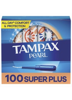 Buy Pearl Tampons Super Plus Absorbency, With Leakguard Braid, Unscented, 50 Count (Pack of 2), 100 Count Total in UAE