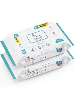 اشتري R For Rabbit Feather Aqua Baby Wipes Combo Pack Of 156 Units Pure Water Wet Wipes for Babies With Lid Combo of 2 Packs في الامارات