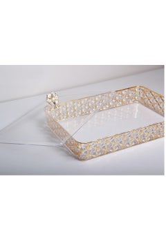Buy A rectangular serving tray with a lid, a rectangular royal touch to your home décor. (One piece) in Saudi Arabia