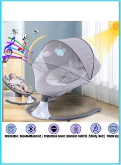 Buy Baby Bouncer Smart Bluetooth Baby Rocking Chair New Style Electric Cradle Bed Smart Sensor Swing Newborn Shaker With Remote Control in Saudi Arabia