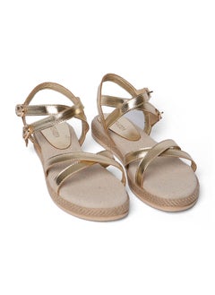 اشتري Fancy Faux Leather Sandals With Peep Toe & Strap Design And Jute-Lined Sole. في مصر