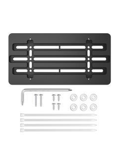 اشتري Front License Plate Bracket Holder, Universal Front Bumper License Plate Mounting Kit, Frame Tag Universal,  Car Tag Adapter, for Car Truck Van SUV with 6 Screws and Wrench Kit, Black Easy Mount في السعودية