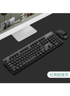 اشتري Wireless Punk Mechanical Keyboard Mouse Combo for Office Xinmeng N520 wireless set Black في السعودية