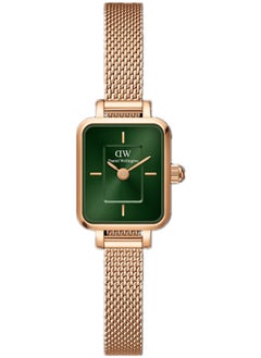 Buy Quadro Mini Melrose Rose Gold Emerald Sunray Rectangle Watch for Women 15.4x18.2mm Dial with Rose Gold Stainless Steel Strap DW00100648 in Saudi Arabia