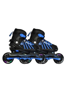 Buy EL1031 Inline Adjustable Skates Large 39 EUR (UK 5.5) - 43 EUR (UK 9) for 12 Years and Above |Aluminium Chassis and 100 mm PU Three Wheels | With ABEC 9 Bearings | Indoor and Outdoor in Saudi Arabia